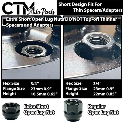 20x M12x1.25 Extra Short Open End Acorn Wheel Lug Nuts Fit Nissan Infiniti & 86 - Picture 2 of 3