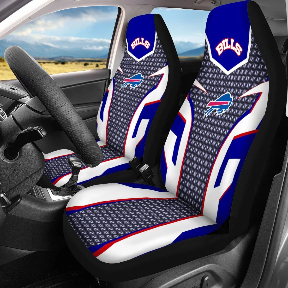 Car Seat Cover Seat Protector 2Pc for Buffalo Bills