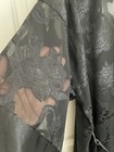 2 PC VINTAGE BLACK SHEER BURNT OUT FLORAL GOWN AND ROBE WRAP KIMONO SHORT SZ M/L — photo 5