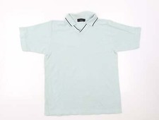 Mens Green Cotton Blend Polo Size M Collared