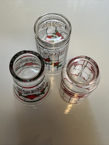 Juego de 3 vasos vintage de vidrio de vacaciones estilo Coca Cola Tiffany - Imagen 10 de 14