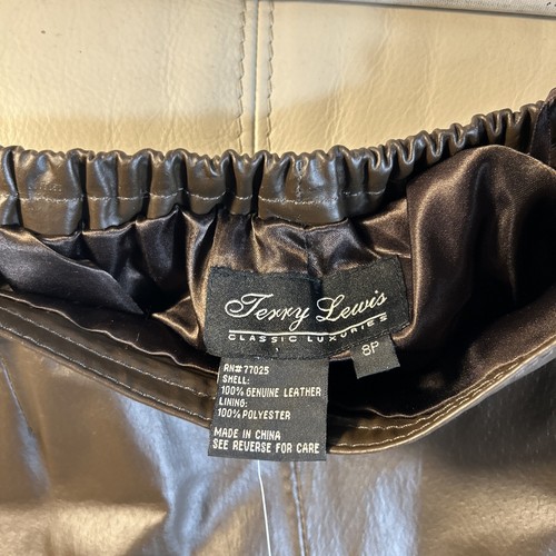 De Colección Nuevos Pantalones de Cuero Genuino Talla 8 P Lote Terry Lewis Mujer Marrón Negro Corte Bota - Imagen 5 de 16