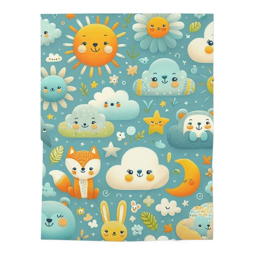 Baby Toddler Blanket Sunny Skies, Animal and Clouds Design 2, Gift 30x40 - Picture 2 of 5