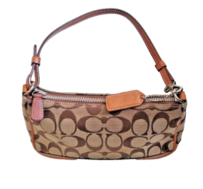 Coach Signature Leather Jacquard/Canvas Demi Khaki and Brown