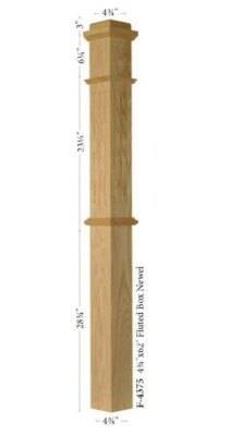 F-4375 Red Oak Box Newel Post