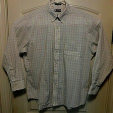 CHAPS WRINKLE FREE 17-17.5 34/35 MENS LONG SL BUTTON DOWN PLAID SHIRT A4013