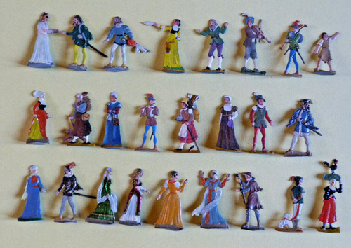 25 Figurines étain Moyen-âge – Zinnfiguren Civils Français – Lot 2