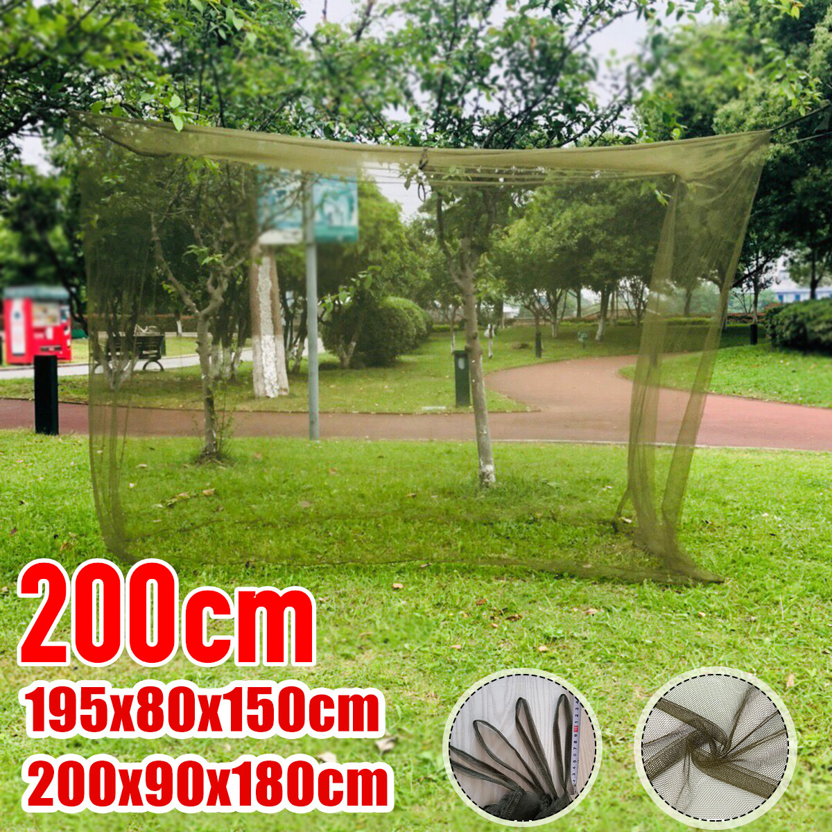 Portable Large Green Camping Mosquito Fly Net Indoor Outdoor Netting
