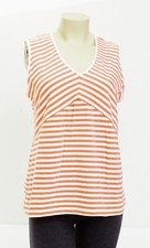 Jones New York Coral  White Stripe Sleeveless Top Shirt Women's Large L NWT
