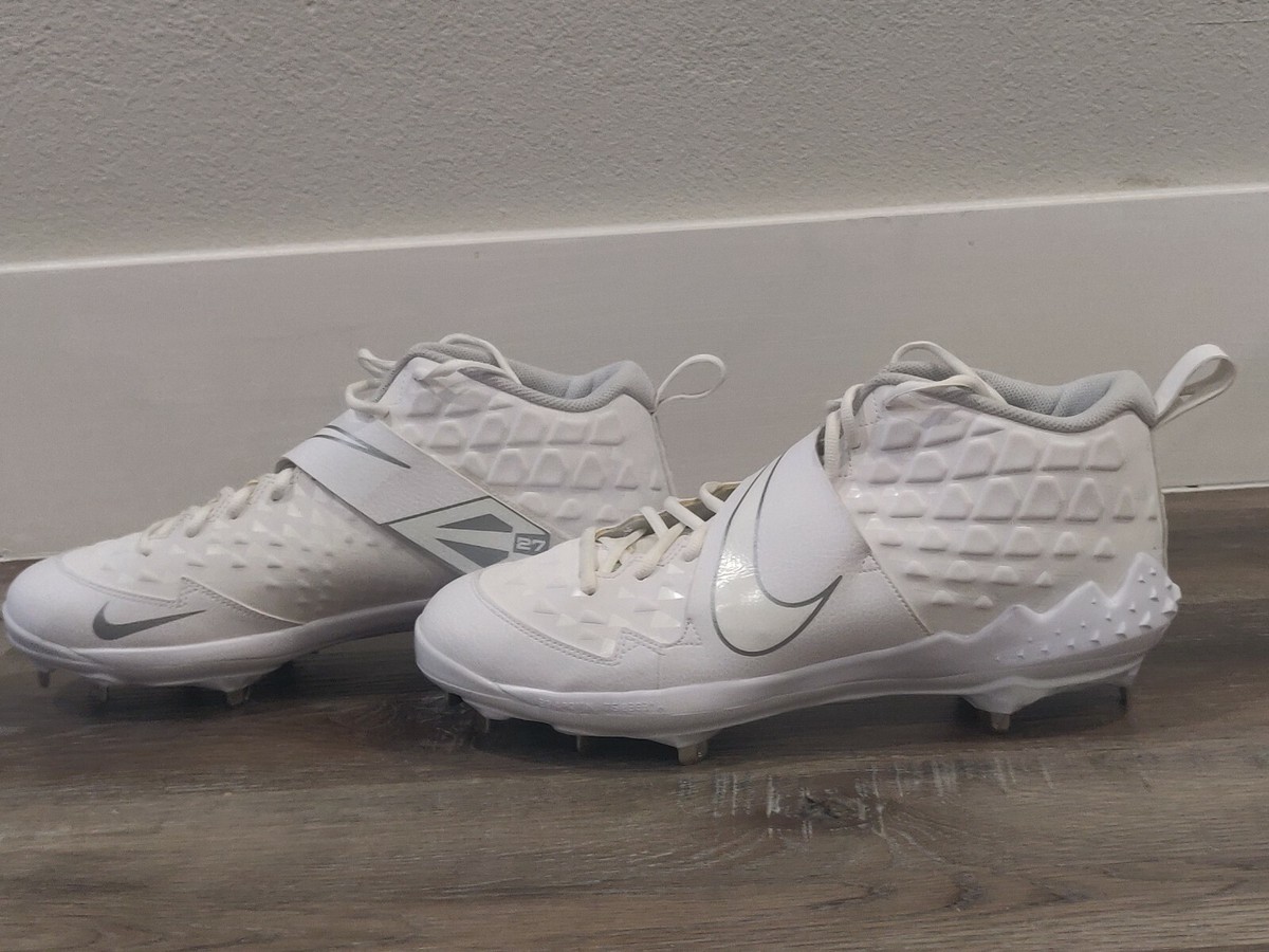 Nike Force Air Mike Trout Pro White Baseball Metal Cleats size 15