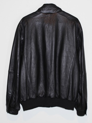 Jos A Bank Signature Collection Soft Black Leather Jacket Moto Men MED - Picture 4 of 10