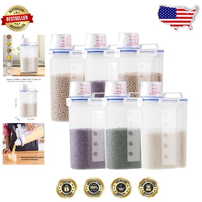 Versatile 6-Piece BPA-Free Storage Set for Rice, Flour, and Pet Food - Airtight