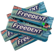 Freedent Spearmint Gum 80 Sticks Total ~Won't Stick to Dentures 16 5-stick Packs