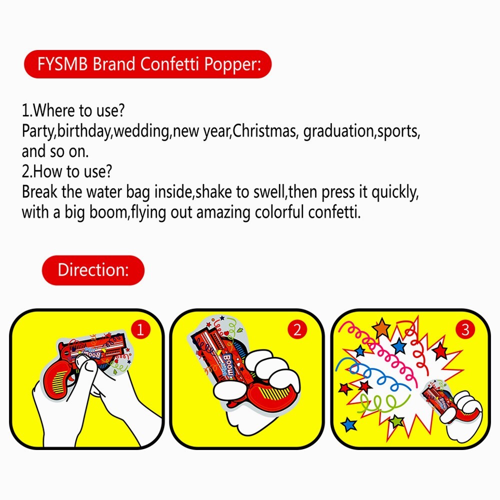 Handheld Inflatable Fireworks Gun with Confetti Poppers Multicolor Handheld Inflatable Fireworks Gun with Confetti Poppers Multicolor