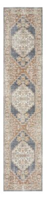 3M Denim Blau Orientalisch Power Webstuhl Distressed Waschbar Teppich Läufer