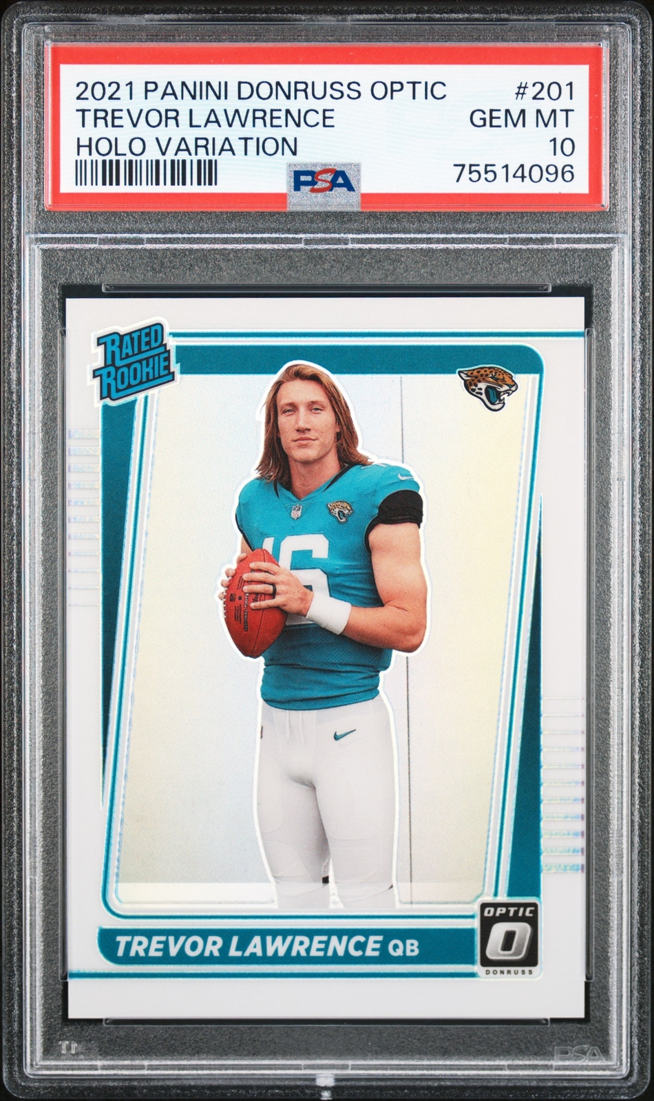 Trevor Lawrence Panini Donruss Optic #201 Holo Variation