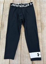 Under Armour Heatgear Black 3/4 Length Leggings Boys Size Youth Medium