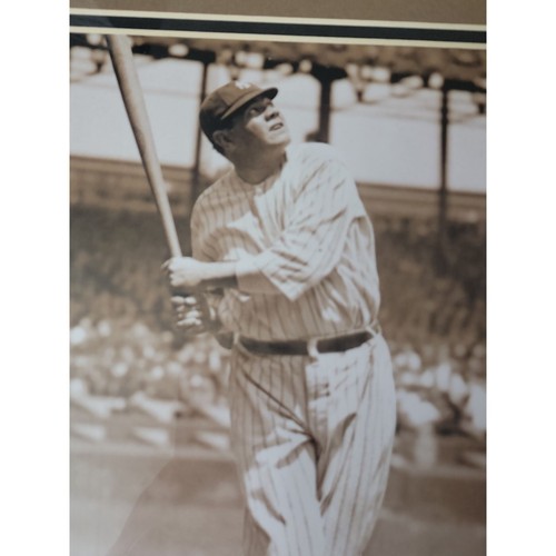 Babe Ruth Tribute Framed Art Work 3 8x10 Photos w/MLB COA Hologram 21"T x 33"W - Picture 15 of 23