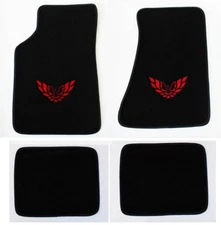NEW! Carpet Floor Mats 1982-2002 PONTIAC FIREBIRD Embroidered Logo RED set of 4