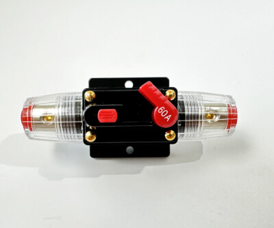 60A DC Auto Reset Breaker Waterproof 12V-48V - Fuse Replacement for Truck/RV