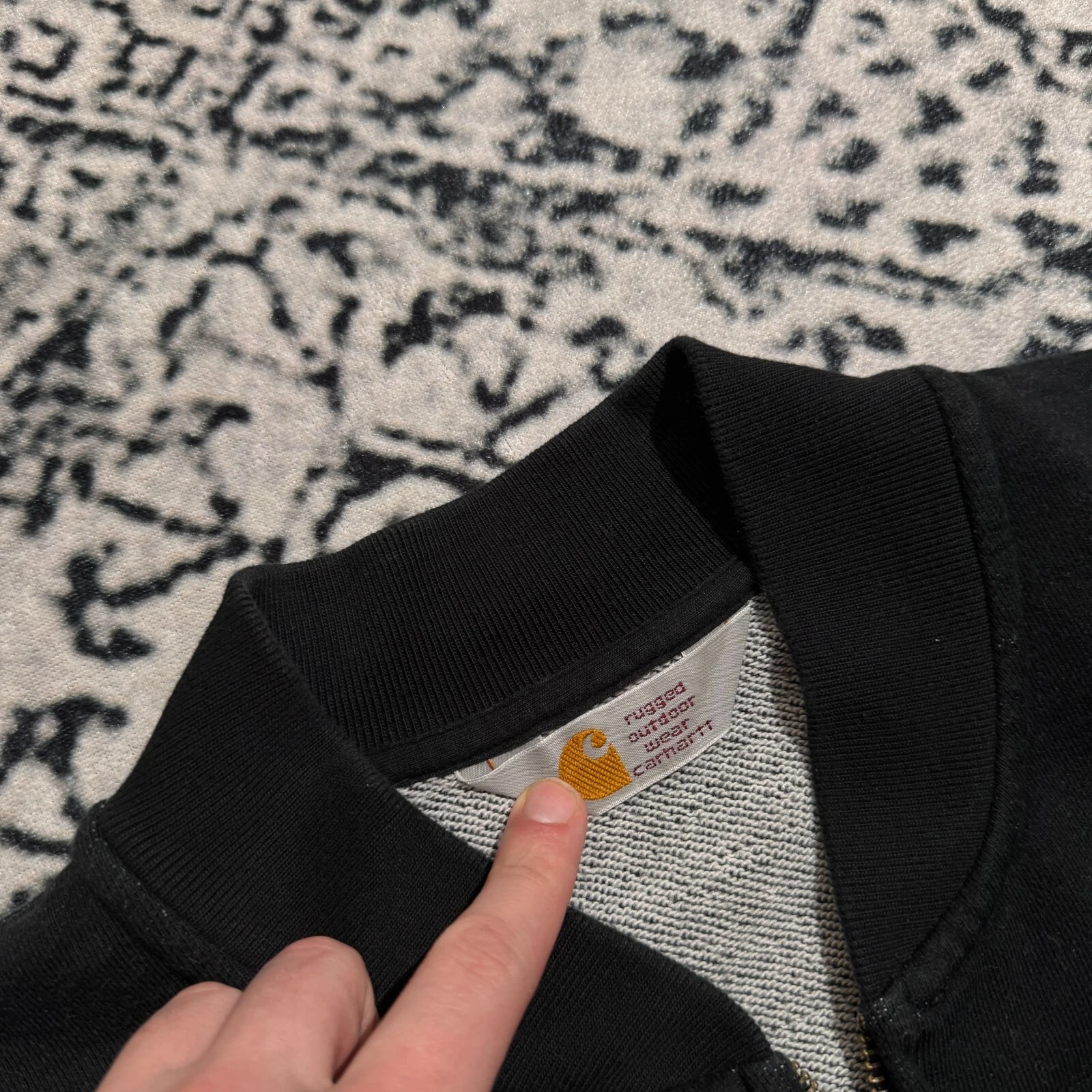 GUCCI Bomber vintage Carhartt unisex nero cotone taglia XL Y2K anni 90 attivo lavoro