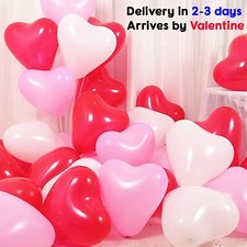 100 LOVE HEART SHAPE BALLOONS Wedding Party Romantic Baloon Birthday decoration