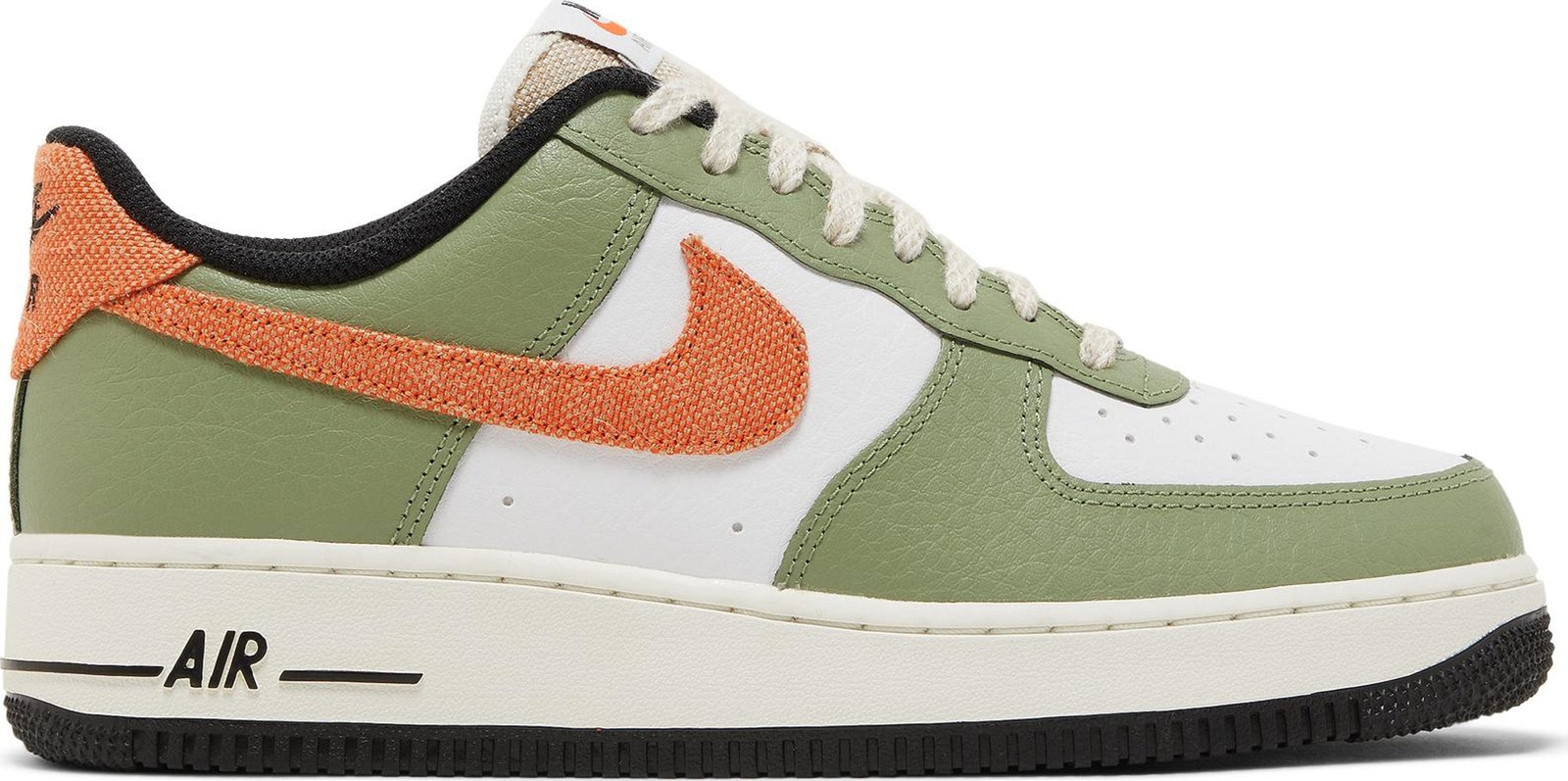 [FD0758-386] Мужские кроссовки Nike AIR FORCE 1 LOW 07 МАСЛЯНО-ЗЕЛЕНЫЙ, ОРАНЖЕВЫЙ