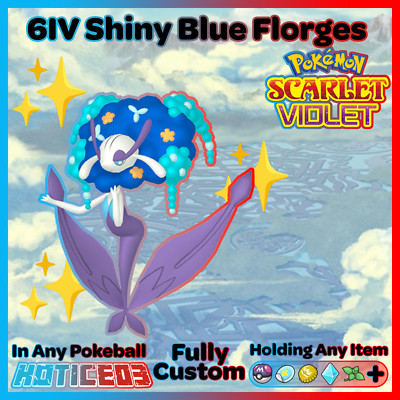Shiny Blue Florges 6IV Pokemon Scarlet & Violet Fast