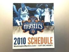  Washington Mystics 2010 Pocket Schedule. Alana Beard, Crystal Langhorn cover