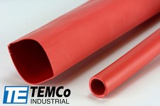 5 Lot TEMCo 1" Marine Heat Shrink Tube 3:1 Adhesive Glue Lined 12" long RED