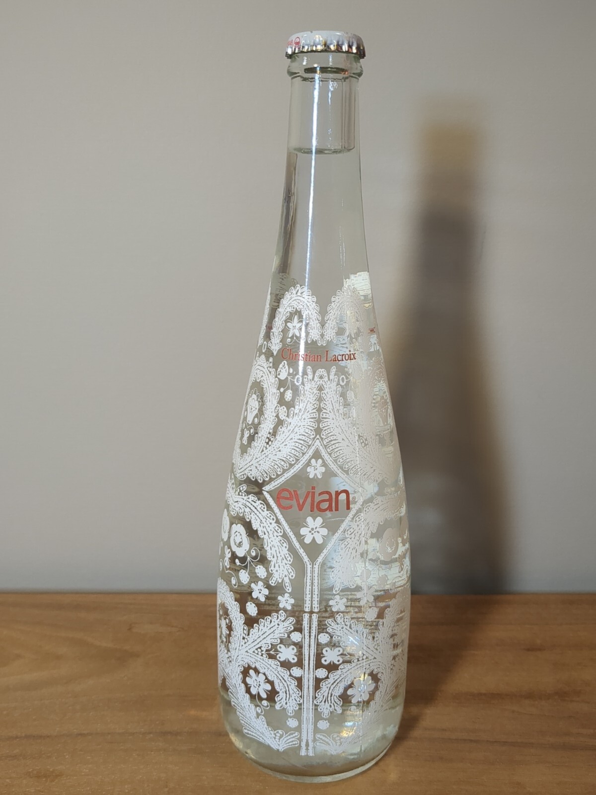 CHRISTIAN LACROIX Limited Edition EVIAN Glass COLLECTABLE Bottle