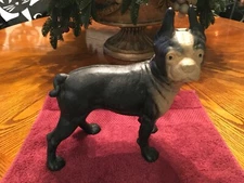 Vintage Cast Iron Boston Terrier Doorstop