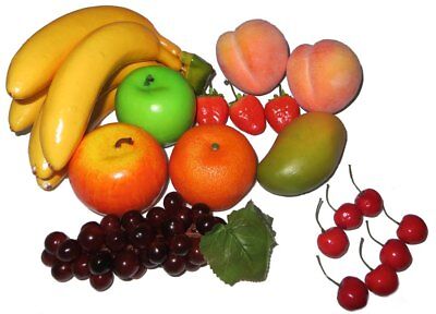 Deko Früchte Mix künstlich 9 Stück Fruits SET REALISTISCH Apfel Banane Mango 