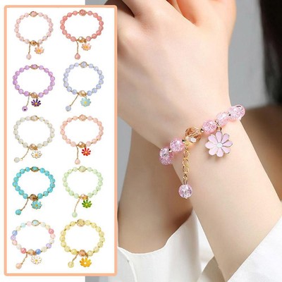 Korean Crystal Bracelet Daisy Bracelet Beads Cute Girly ω    Accessories U1R0