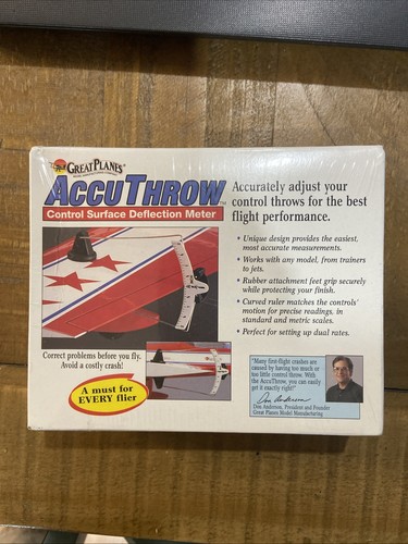 Medidor de desviación de superficie de lanzamiento Great Planes Accu NUEVO sellado