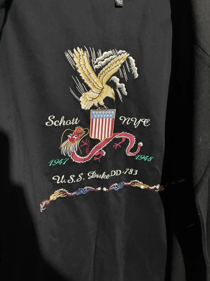 Parche Schott Marina de los Estados Unidos Talla 4XL Abrigo Guisante Lana Negro Cuba Corea China Japón Vietnam Foto 2 de 4