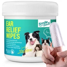 Dog Ear Cleaner Wipes - Dog Ear Infection Treatment Fast Relief from Ear Itch...