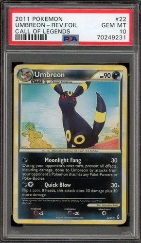 Pokemon Umbreon Call of Legends Reverse Holo Rare #22 PSA 10 Gem Mint