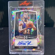 2025 Leaf Sports Heroes Magic Johnson Auto Cracked Ice 32/35 Jersey # Lakers