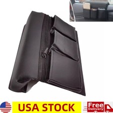 Pu Leather Car Side Door Window Armrest Storage Bag Elbow Rest Pad With Pockets