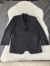 Canali Mens Black Stripes Wool Blazer Jacket Size 42L EU 52L 2 Button