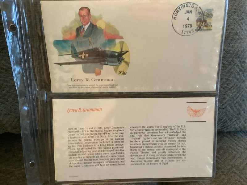 Fleetwood First Day Cover The Pioneers Of Flight JH Kinderberger/L Grumman