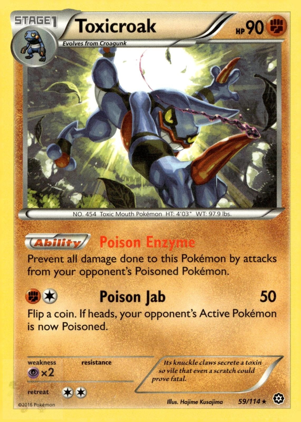 Toxicroak 59/114 Rare Steam Siege Pokemon NM/M