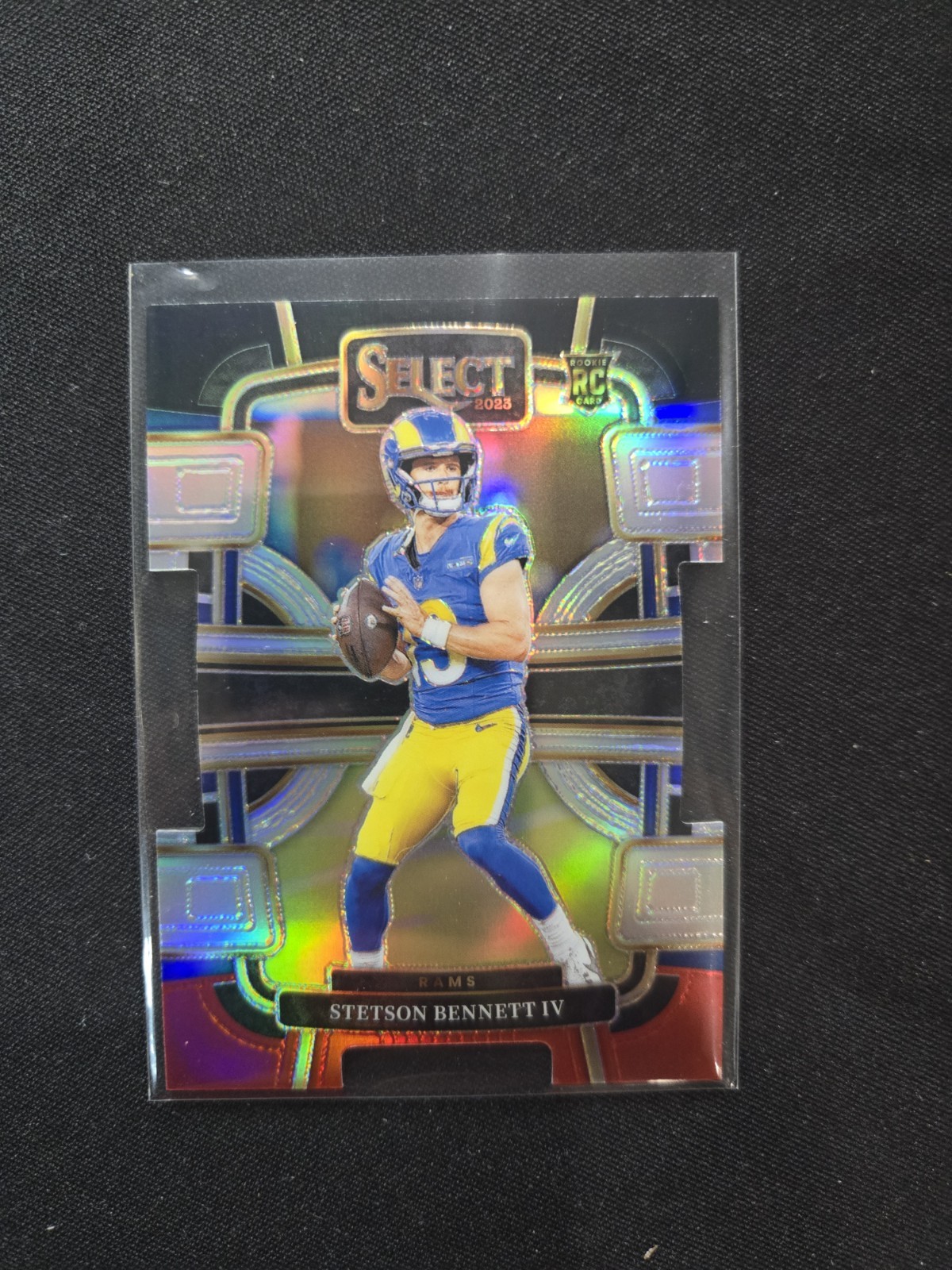 2023 Panini Select Football Stetson Bennett IV RC Black & Red Prizm Die-Cut #55
