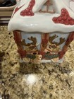 opened box Vtg 03 Fitz and Floyd Christmas Cookie Jar Santa & Platter — photo 4