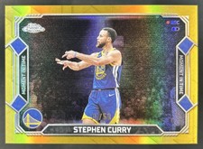 2025-26 Topps Chrome Update Stephen Curry Moment In Time Gold Refractor #/50