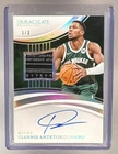 Giannis Antetokounmpo 2024 Panini Immaculate GU Laundry Tag Patch Auto 1/3