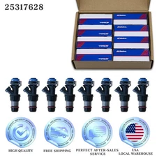 8X OEM Fuel Injectors For 01-07 Chevy Silverado 4.8L 5.3L 6.0L 25317628 17113698