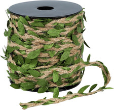Natural Jute Twine with Green Leaf - 100 Feet 30 Meters Decorative Garden St