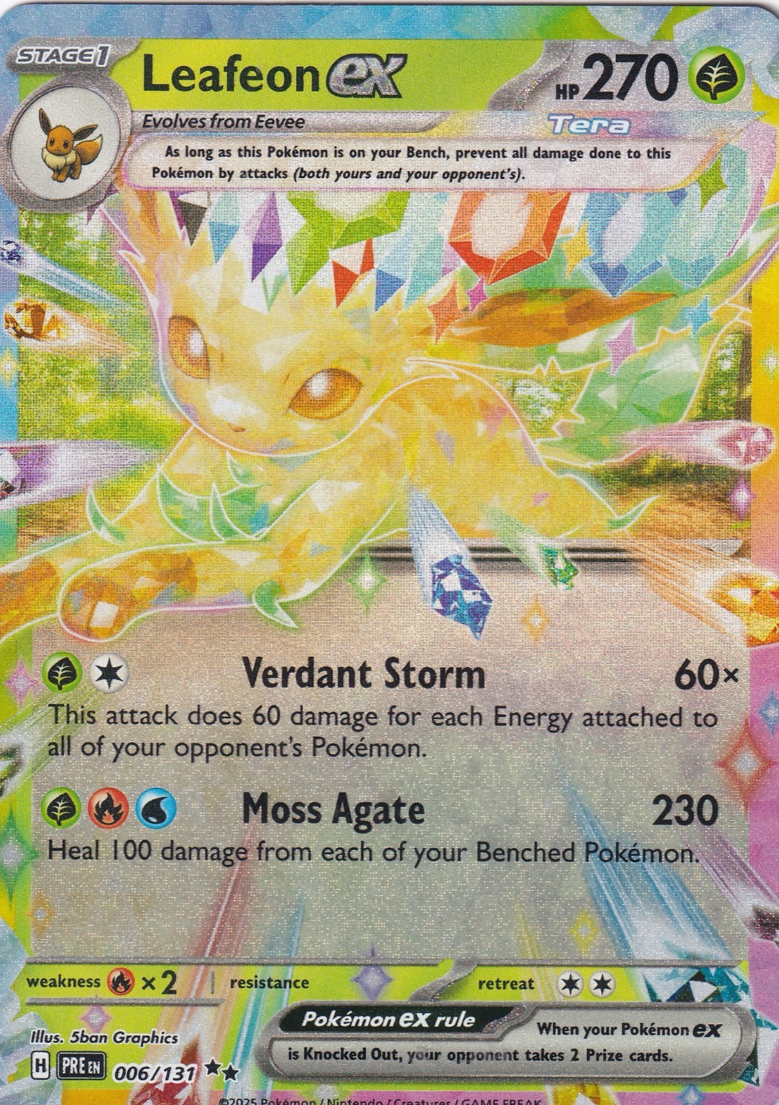 Leafeon ex -, PRE, SV: Prismatic Evolutions, 006/131, Double Rare, Holo, NM